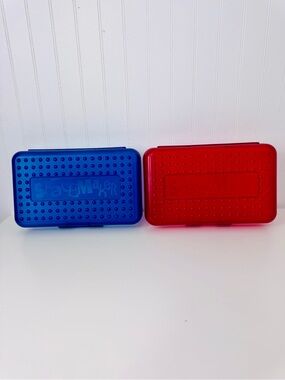 Vintage Red & Blue Spacemaker Pencil Boxes